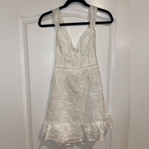 Selfie Leslie - Charity Criss  Cross Back Floral Embroidered Dress White